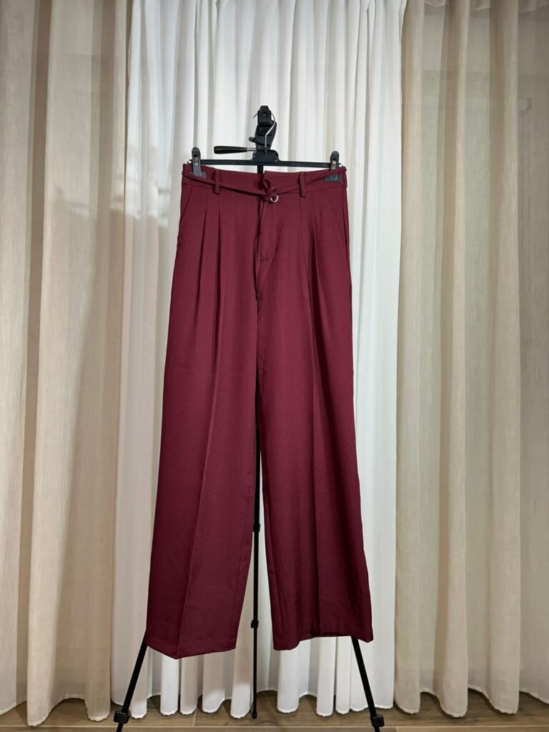 pantalon large bordeaux femme coupe fluide style modeste