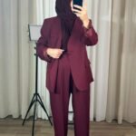 pantalon large bordeaux femme coupe fluide style modeste