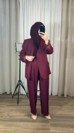 pantalon large bordeaux femme coupe fluide style modeste