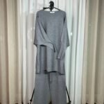 ensemble maille gris femme hijabi oversize fluide