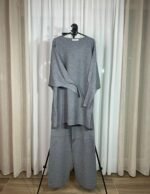 ensemble maille gris femme hijabi oversize fluide
