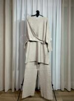 ensemble maille gris femme hijabi oversize fluide