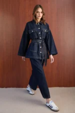 Ensemble Tailleur Denim 100 % Coton – Look Moderne & Confort Absolu